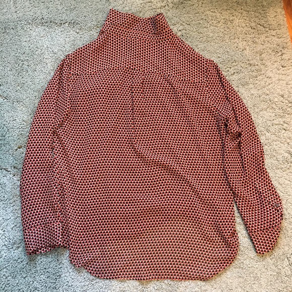 Two by Vince Camuto Sheer Button Down Blouse, L - Picture 6 of 9